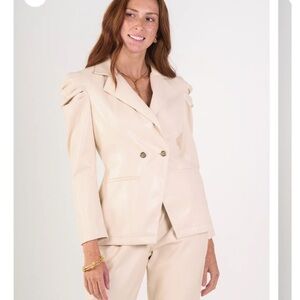 Emily McCarthy Vegan Leather Bradshaw Blazer Small
